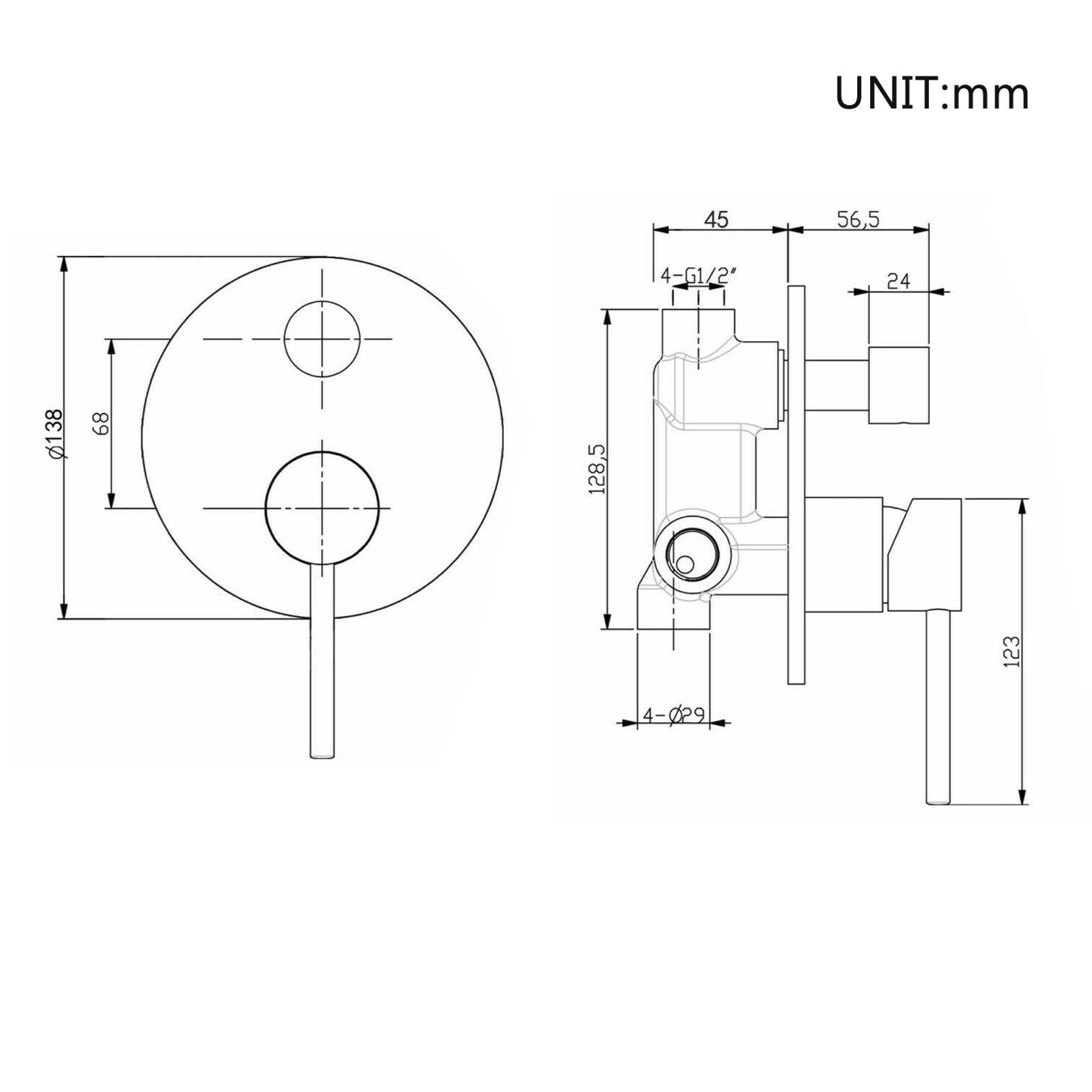 CIRC - Brushed Nickel Shower Diverter Mixer – Bathware Factory Direct